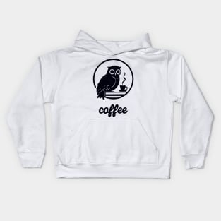 Books Coffee And Owl Kids Hoodie